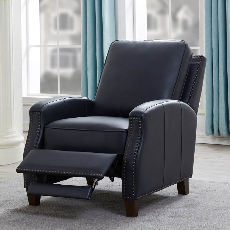 Fauteuil inclinable Bernaldo, Similicuir bleu nuit