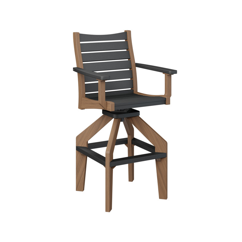 Très grand fauteuil pivotant Berlin Gardens Bristol, Acajou antique, Noir