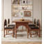 Table de salle à manger rectangulaire en bois massif rétro de style français-110743678