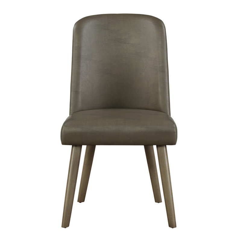 2 chaises d'appoint grises - Revêtement en cuir synthétique, dossier haut de liste minimal, capacité de 220 lb, hauteur de siège de 20 po, chaise à finition chêne (2) avec dossier en polyuréthane, largeur de 21 po, poids