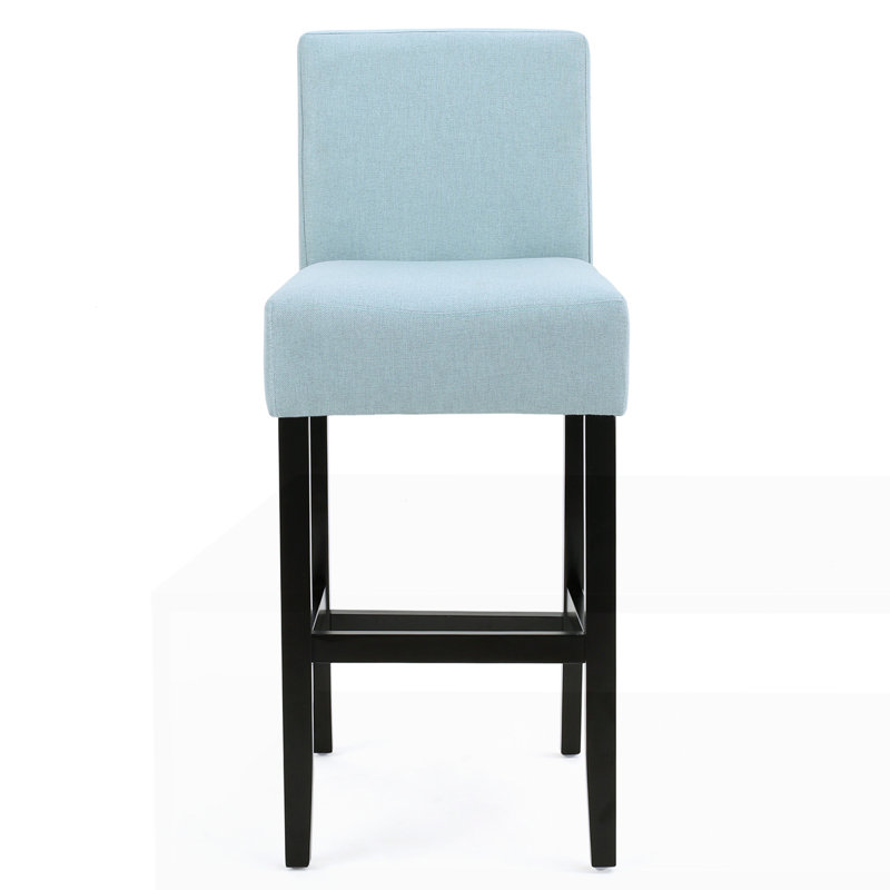 30-inch Fabric Barstool with Solid Wood Frame, Blue 