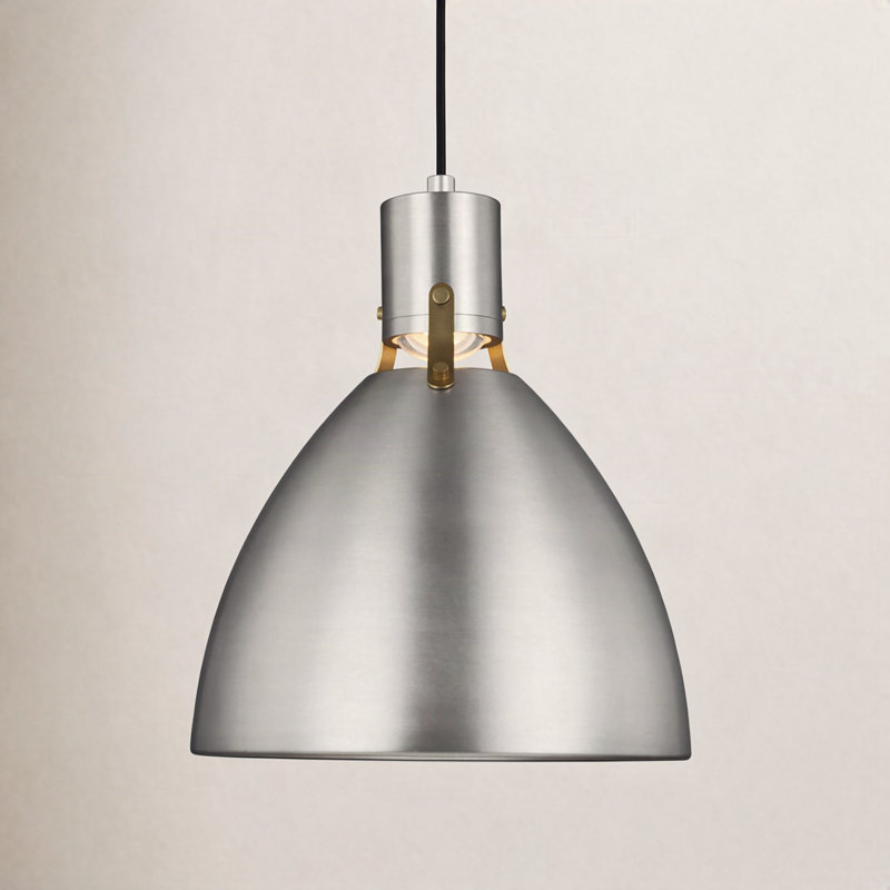 Uma 1-Light Dimmable LED Single Pendant , 17" H x 14.13" W x 14.13" D, Satin Nickel