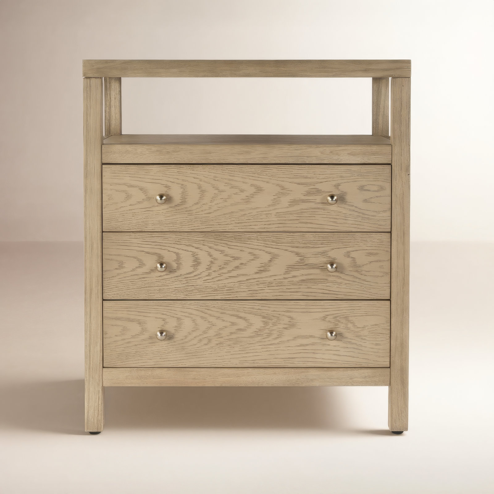 Celine 27" 3-Drawer Nightstand, Light Oak