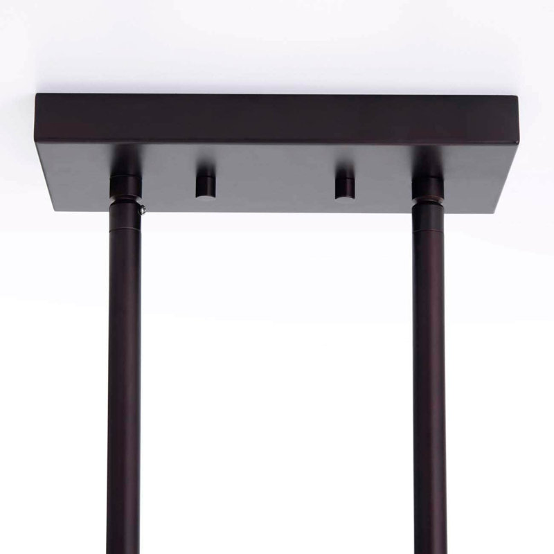 Luminaire suspendu linéaire simple 8 lumières Condreay, Bronze huilé