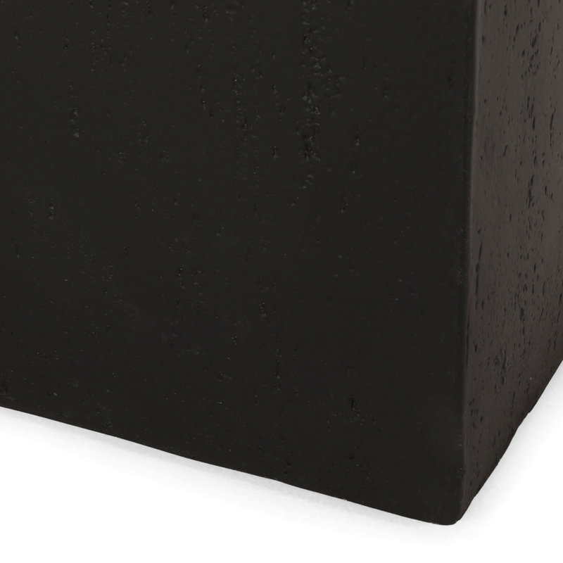 Outdoor Large Square Mgo Planter, 16" H x 31.25" W x 15.75" D, Black