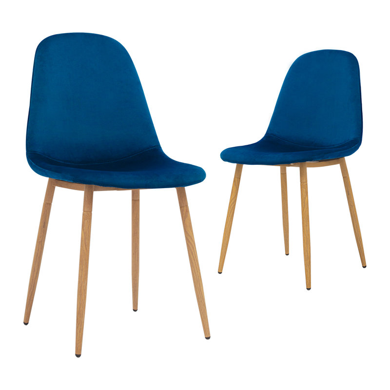 Chaise d'appoint en velours Girraj, Bleu