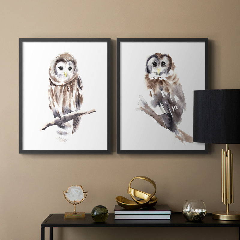 Impression encadrée Barred Owl Impressions I-Premium - prête à être accrochée - aucun clou requis - aucun clou requis