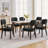 Modern Upholstered Solid Wood Dining Chair With Arms-518783359