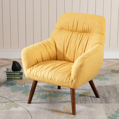 30.31" Wide Stitch-Tufted Linen Blend Upholstered Armchair