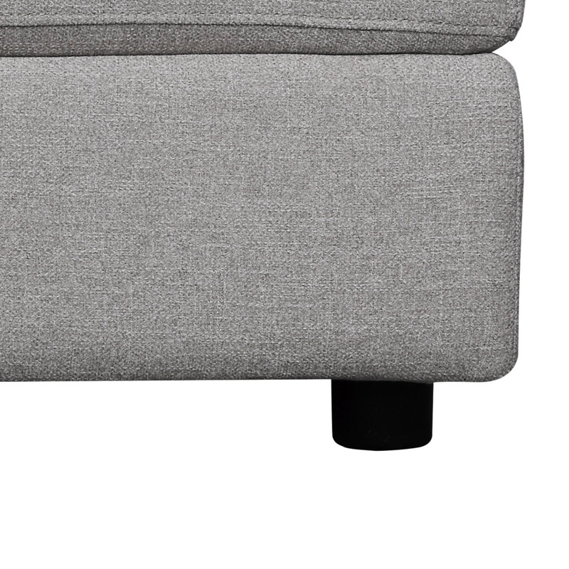 Repose-pieds standard large Marsi Arrollo, 100% polyester gris