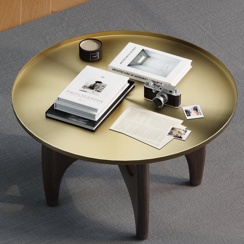 Table basse ronde, Brun