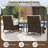 5 Pcs Outdoor Furniture Set Rattan Chairs & Ottomans With Glass Topped Coffee Table-654162247