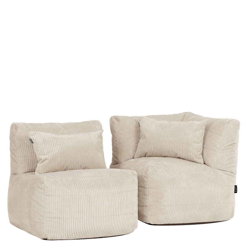 Corduroy Bean Bag Set, Cream