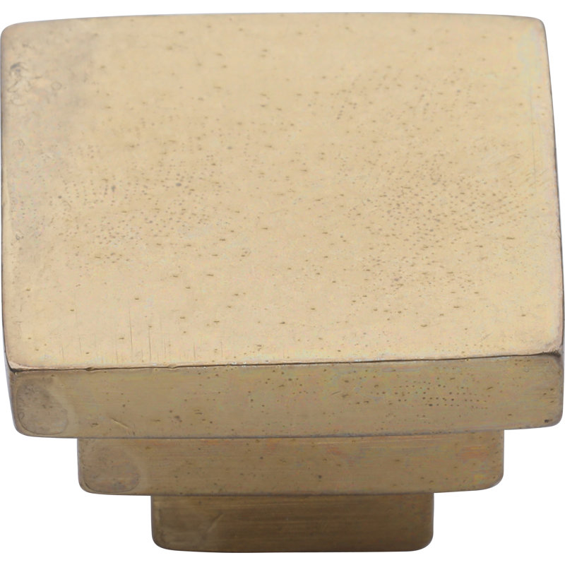Bouton d'armoire carré, 1.25, Bronze naturel