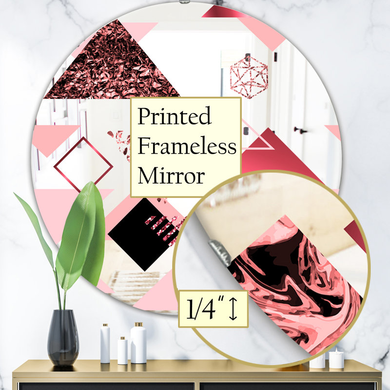 Miroir décoratif triangulaire Spacy Spheres, H 23,6 po x l 23,6 po