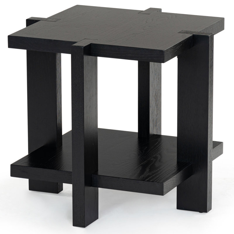 Quigley Square Wood Accent Table, Black