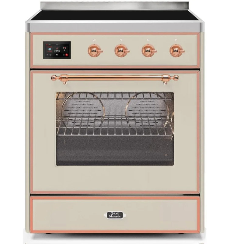 Majestic II 30" 4 cu. ft. Freestanding Electric Range, Antique White/Copper