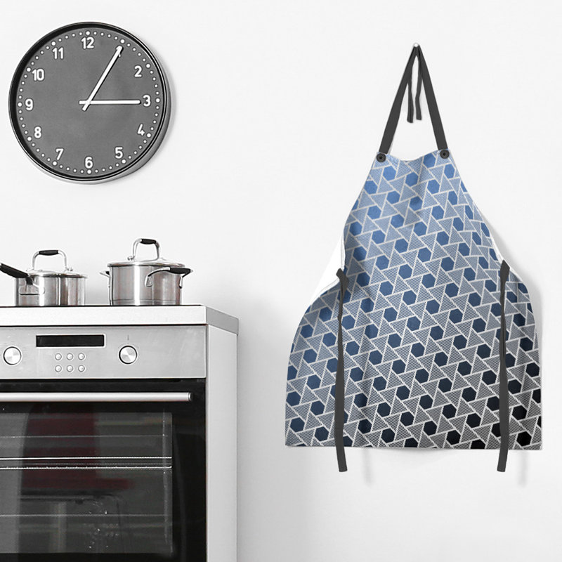 Tablier en hexagones et triangles Rainbow, Noir / Bleu