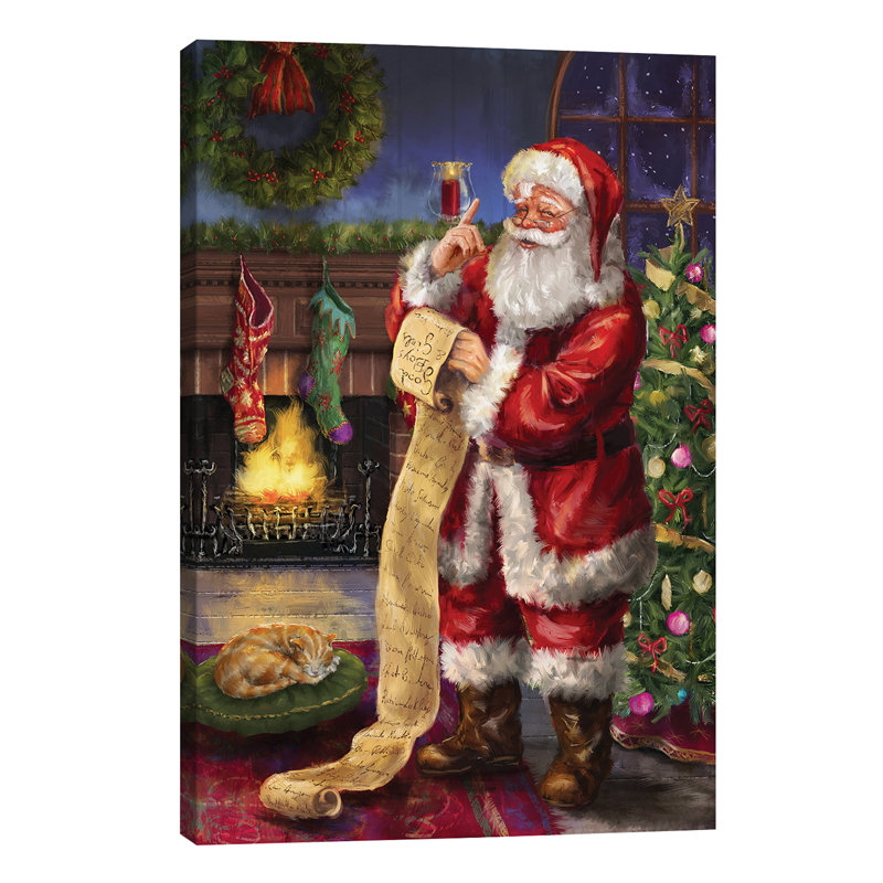 Santa With His List by Marcello Corti - Wrapped Canvas Print, 66.04 cm H x 45.72 cm W x 1.91 cm D