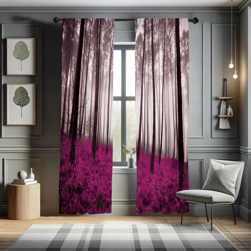 George Oliver Curtains, Pink/Black, 28" W x 95" L