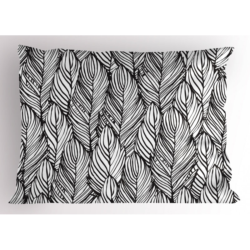 Feathers Polyester Sham Set, Queen