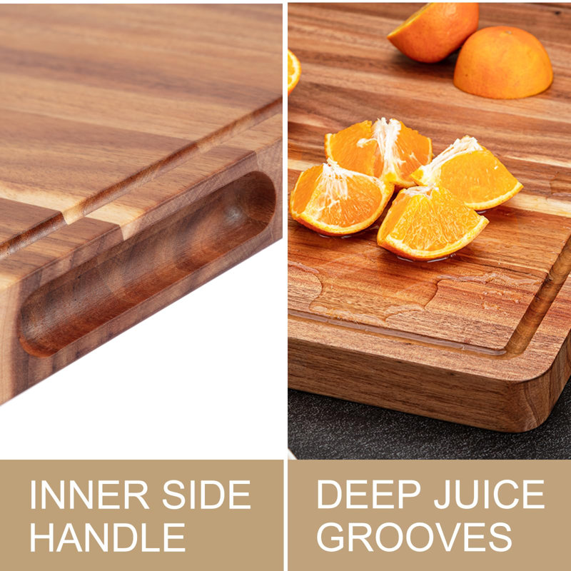 24" x 18" Extra Large Acacia Wood Cutting Board, 1.2" Thick Heavy-Duty Chopping Board, Wooden Serving Tray for Meat, Vegetables and Charcuterie