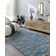 Caniesha Striped Hand Woven Flatweave Wool Area Rug in Blue