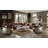 Retro Brown Grain Leather & Aluminum Sofa