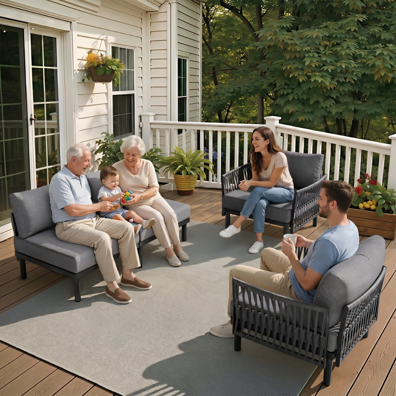 Ensemble de canapé modulaire d'extérieur pour patio , Gris
