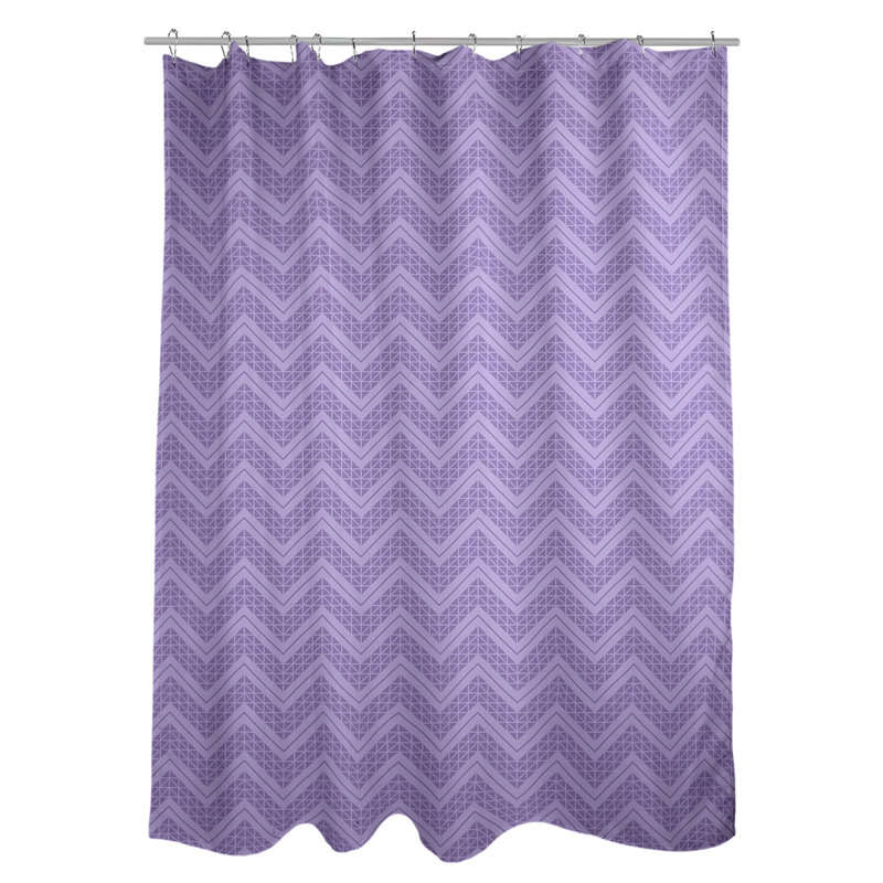 Rideau de douche simple à chevrons à la main classic, Mauve