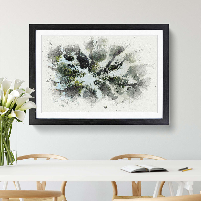 Tree Tops in Abstract - Framed Print, 50cm H x 76cm W x 2cm D, Black