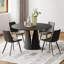 Ensemble de salle à manger moderne, ensemble de table de salle à manger rond pré-assemblé, ensemble de table de salle à manger en pierre frittée avec chaises rembourrées en polyuréthane-111696404-111696405