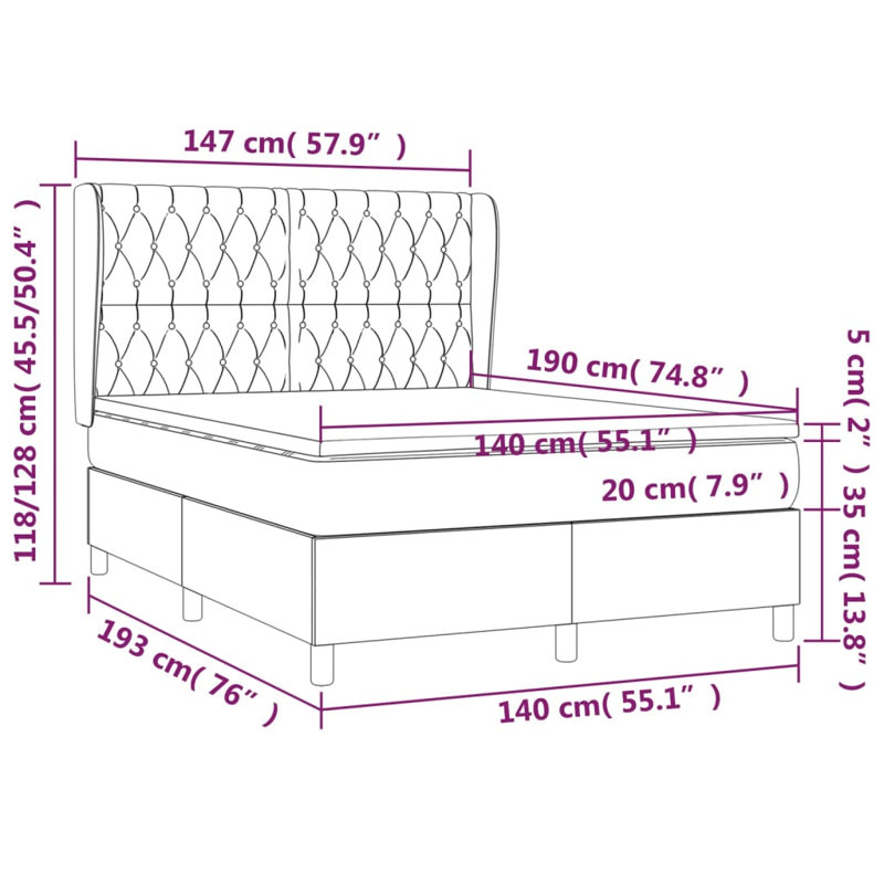 Himmel 140 X 190 Cm Bed, Double (4'6), Dark Grey