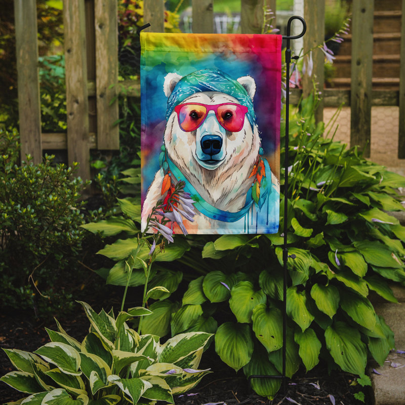 Drapeau de jardin hippie avec ours polaire