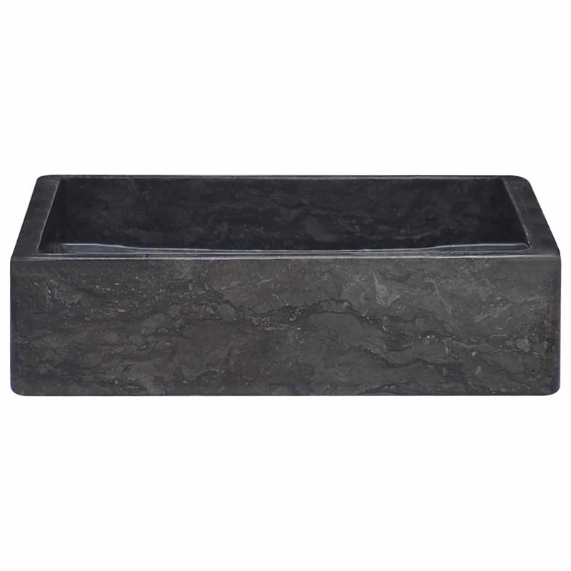VidaXL Sink 15.7"x15.7"x3.9" Marble, Black