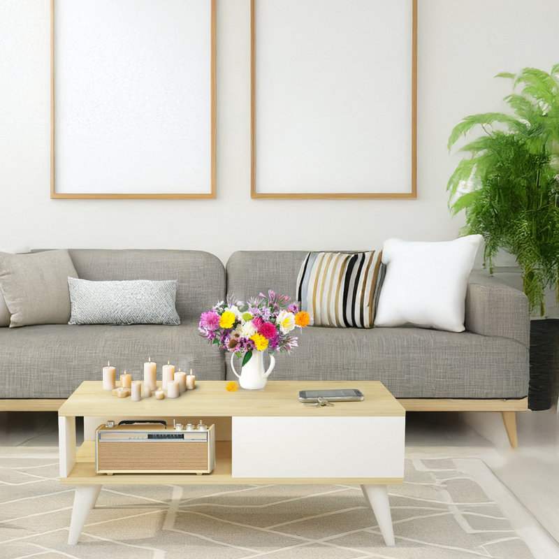 Rectangle Coffee Table, Sapphire/White