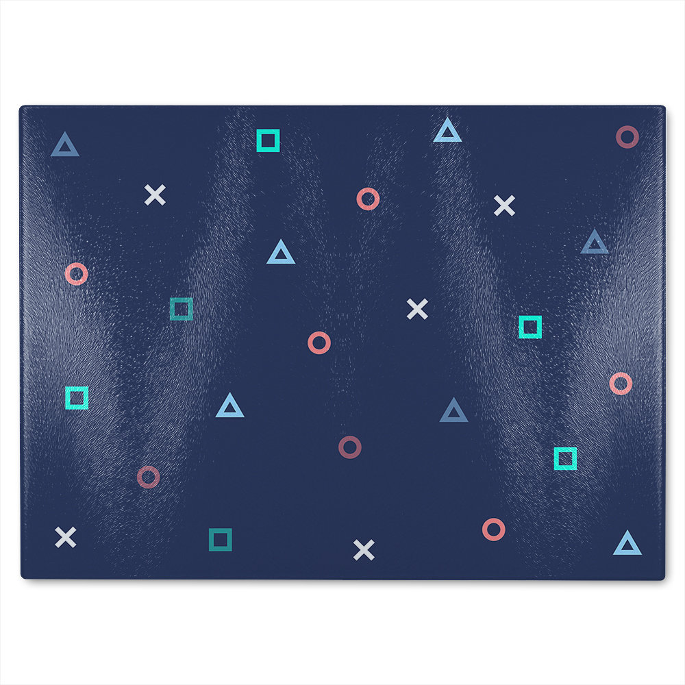 Hipster Pattern Glass Chopping Board