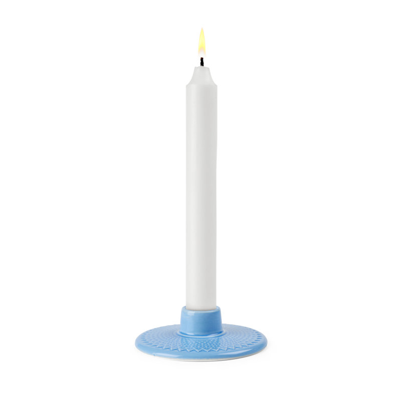 Bougeoir en porcelaine de table Rhombe, Bleu