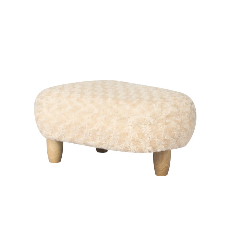 Chimnonso Upholstered Ottoman, Beige Polyester