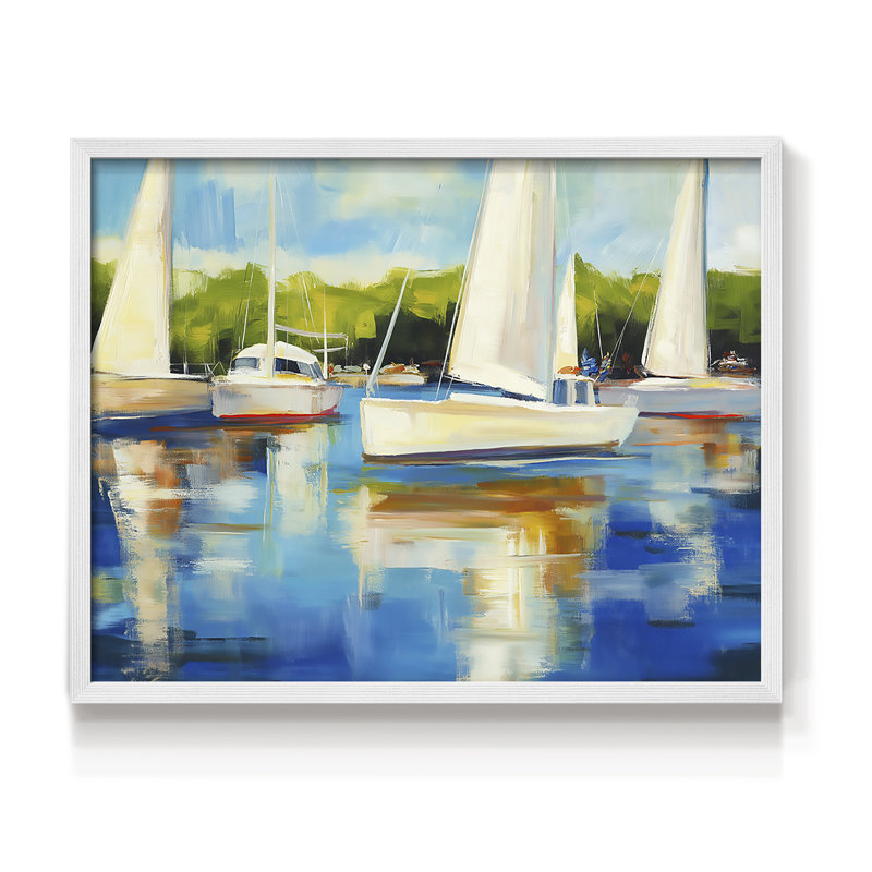 Série nautique - LXVI - Reproduction encadrée - Restickable, H 8 po x l 10 po, Blanc