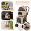 Poussette double pour 2 chiens ou chats avec 2 ceintures de sécurité amovibles-117279812