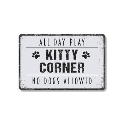 Kitty Corner (2 Pack) 7 Inch x 10 Inch Novelty Aluminum Sign