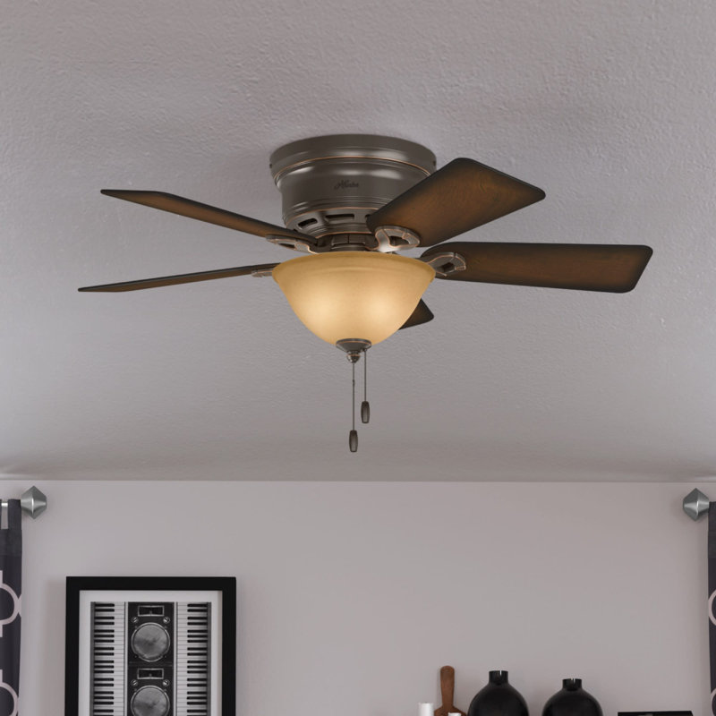 Conroy Onyx Bengal 42" Low Profile Ceiling Fan with Mahogany Blades and LED Light