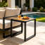 Tables de patio robustes, structure métallique en bois d'acacia, extérieur compact et moderne-98177958