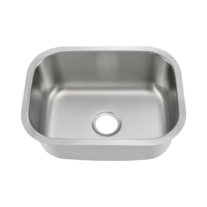 Évier de cuisine encastrable en acier inoxydable, H 6 po x l 27 po x P 18 po, Bol simple