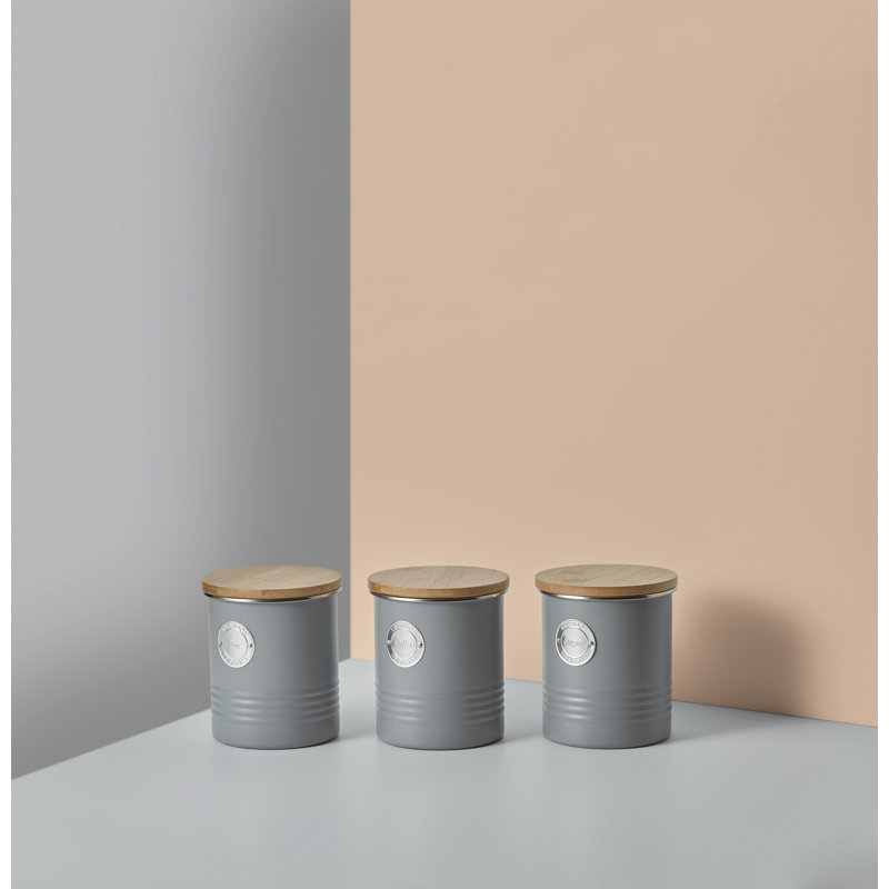 Living 3 Piece Coffee, Tea & Sugar Set, Grey