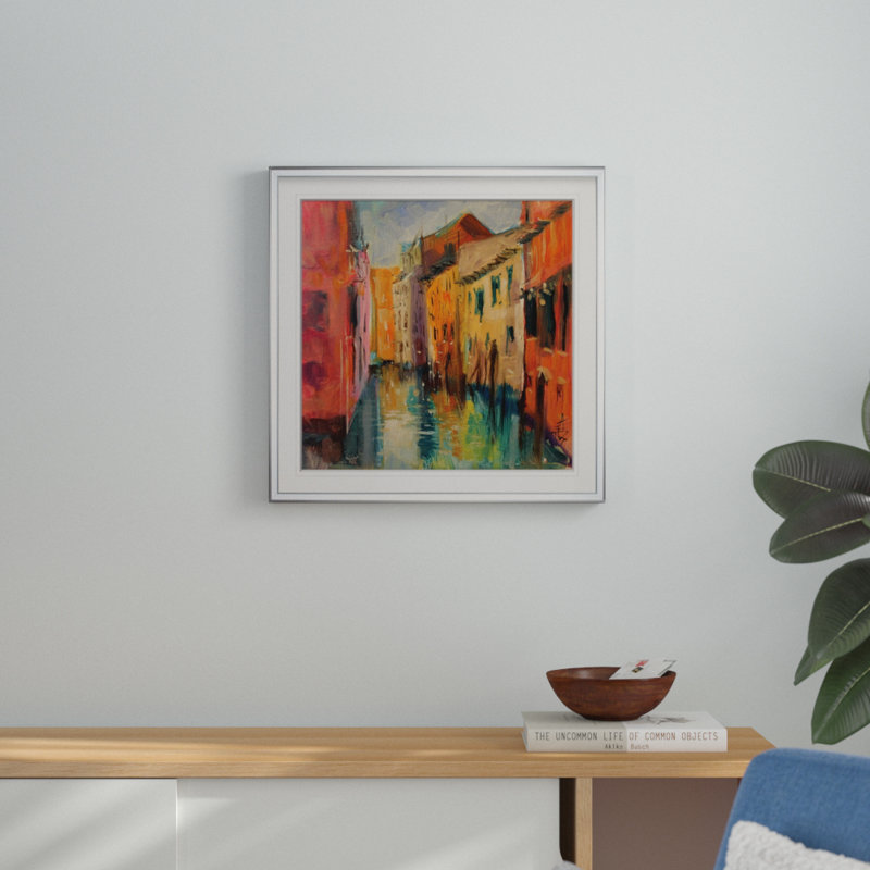 Venise III - reproduction d'art, H 24 po x l 24 po x P 1,5 po, Cadre argenté