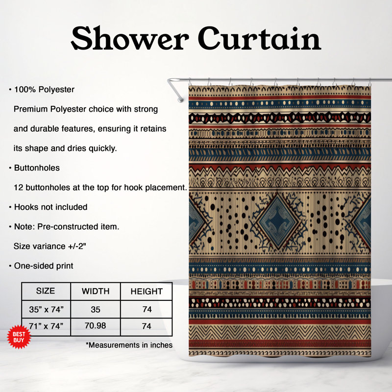 Boho Ferns - Premium Shower Curtain, 74"H x 71"W