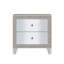 Table de chevet 1 pièce avec 2 tiroirs et façade en miroir Glam Style