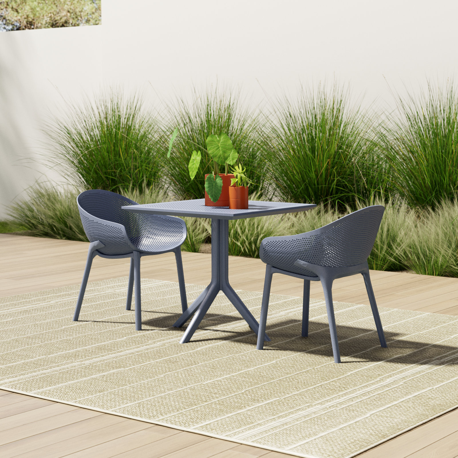 Farrah 32" Patio Bistro Set, Dark Gray